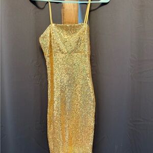 Emerald Sundae Gold Strapless Dress